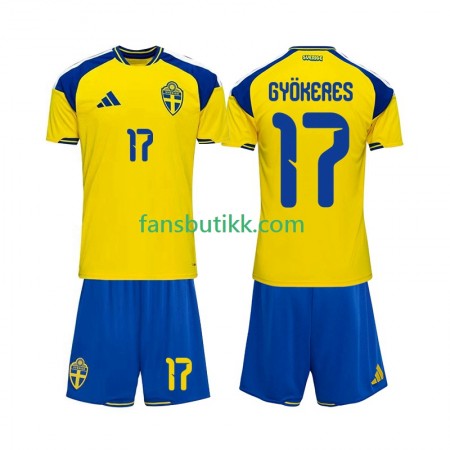 Fotballdrakt Sverige Viktor Gyokeres 17 Barn Hjemmetrøye 2026 Kortermet